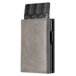 VC302- Side Slider Mechanism, with/without Back Zipper Pocket, Magnetic Strip Closure Tri-fold Wallet - Emporium Shop